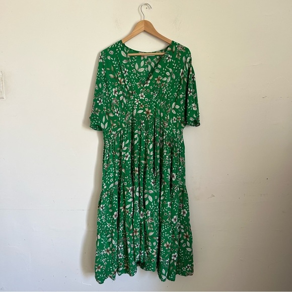 Zara Green Floral Midi Dress - Picture 5 of 8